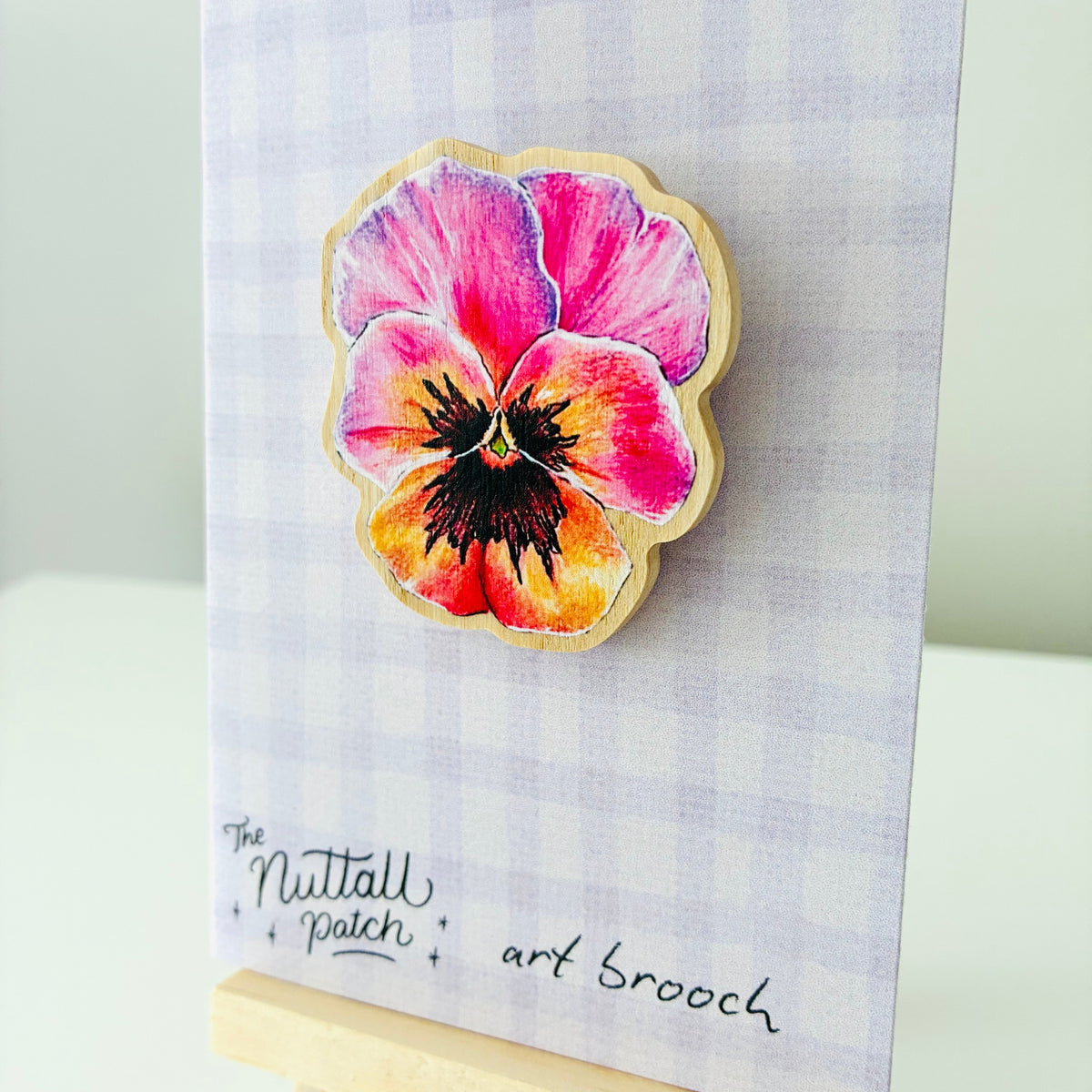 Art Brooch - Viola Pink Daydream