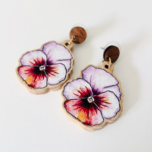 Earrings - Viola Art Lilac Peach
