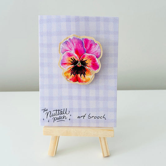 Art Brooch - Viola Pink Daydream
