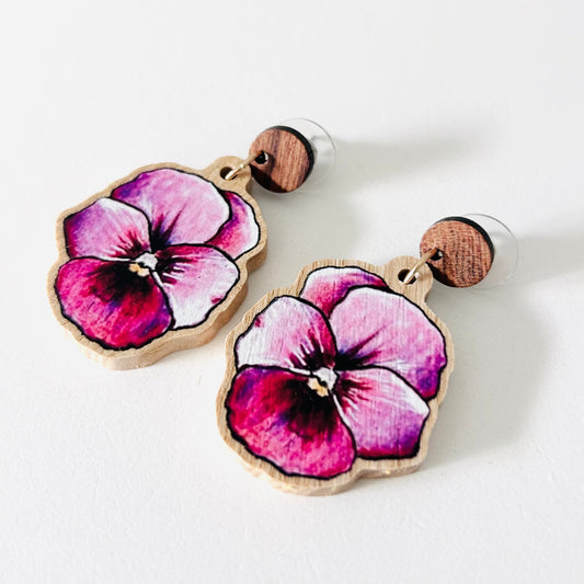 Earrings - Viola Art Raspberry Blush